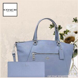2 PC COACH Leather Prairie Satchel and Leather Slim Snap Long 12 Card Wallet NWT